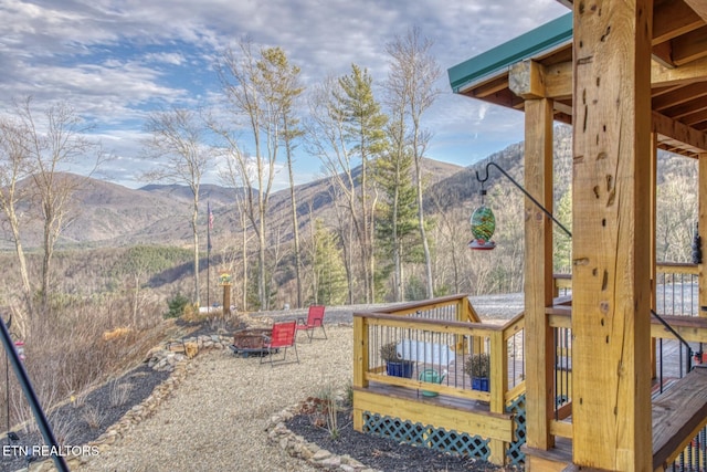 1898 Kennedy Way, Del Rio, TN 37727 - view of yard with a fire pit and a deck with mountain view