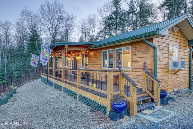 1898 Kennedy Way, Del Rio, TN 37727 - rear view of house featuring a deck, metal roof, and cooling unit