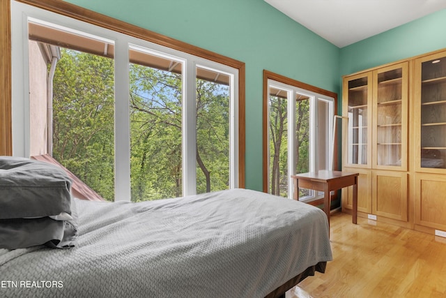 bedroom featuring light wood finished floors