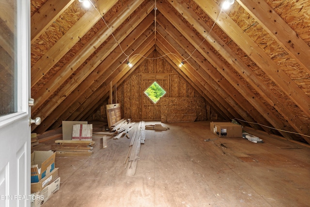 view of attic