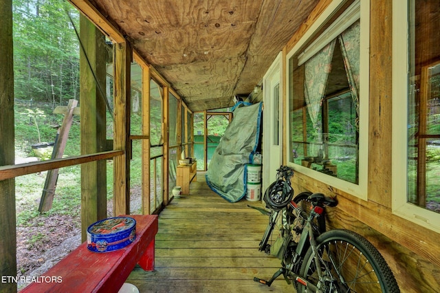 view of unfurnished sunroom