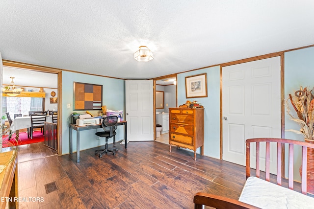 7726 Misty Point Way, Knoxville, TN 37914 - office space featuring wood finished floors, ornamental molding, and a textured ceiling