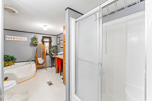 7726 Misty Point Way, Knoxville, TN 37914 - full bathroom with a stall shower, a textured ceiling, and a garden tub