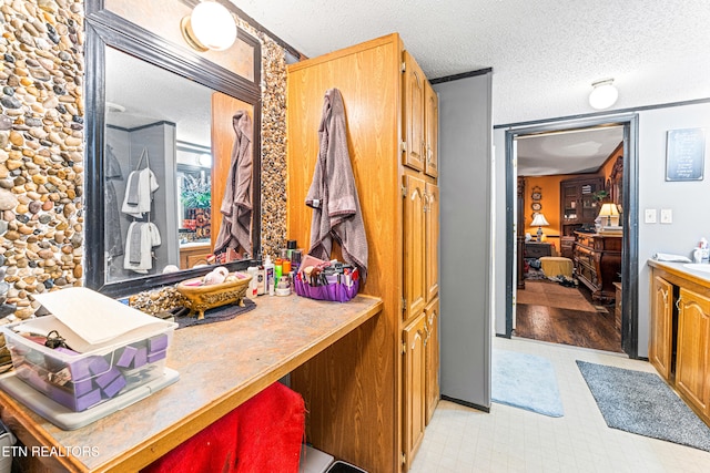 7726 Misty Point Way, Knoxville, TN 37914 - bathroom with a textured ceiling, vanity, tile patterned floors, and connected bathroom