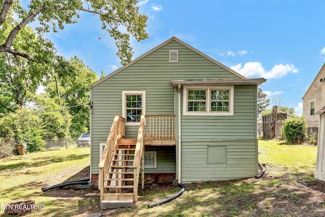 2423 Mccroskey Ave, Knoxville, TN 37917 - back of house with stairs and a wooden deck