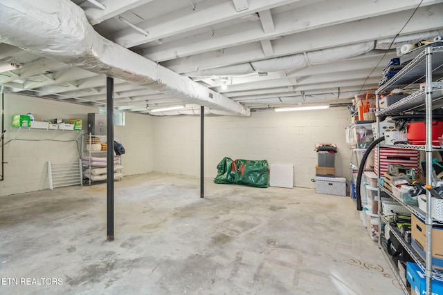 unfinished below grade area with visible vents