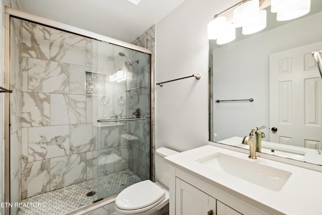 131 Clifton Cir, Oak Ridge, TN 37830 - full bathroom with toilet, a stall shower, and vanity