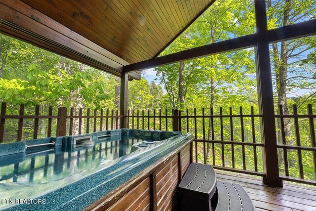 614 Hillybilly Haven Way, Gatlinburg, TN 37738 - wooden terrace with a hot tub