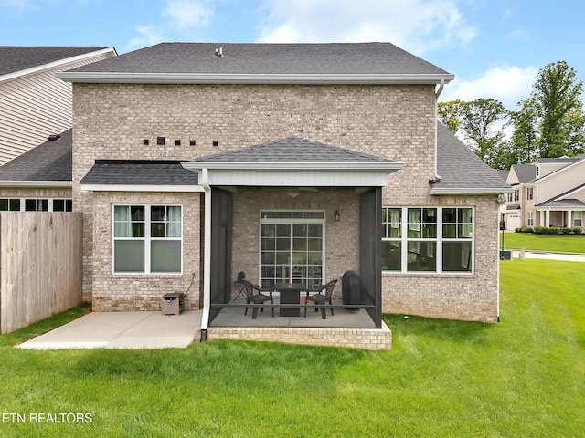 11842 Gecko Dr, Knoxville, TN 37932 - back of property with a patio area, roof with shingles, and brick siding