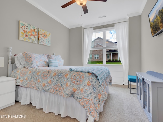 11842 Gecko Dr, Knoxville, TN 37932 - bedroom with carpet floors, crown molding, ceiling fan, and baseboards