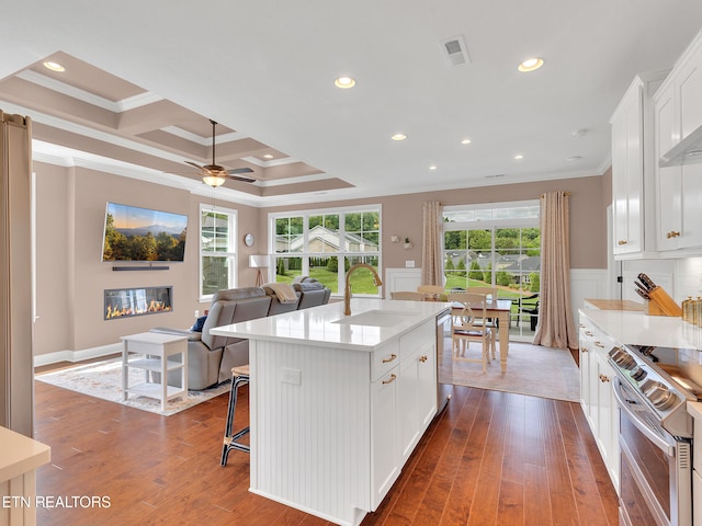 11842 Gecko Dr, Knoxville, TN 37932 - kitchen with a sink, crown molding, stainless steel appliances, dark wood-style flooring, and open floor plan