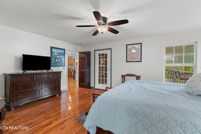 687 Burchfield Rd, Dandridge, TN 37725 - bedroom featuring access to outside, light wood finished floors, and ceiling fan