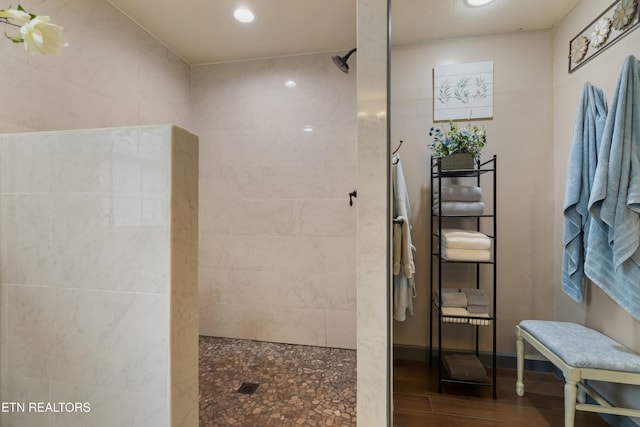 687 Burchfield Rd, Dandridge, TN 37725 - full bath featuring walk in shower, wood finished floors, and recessed lighting