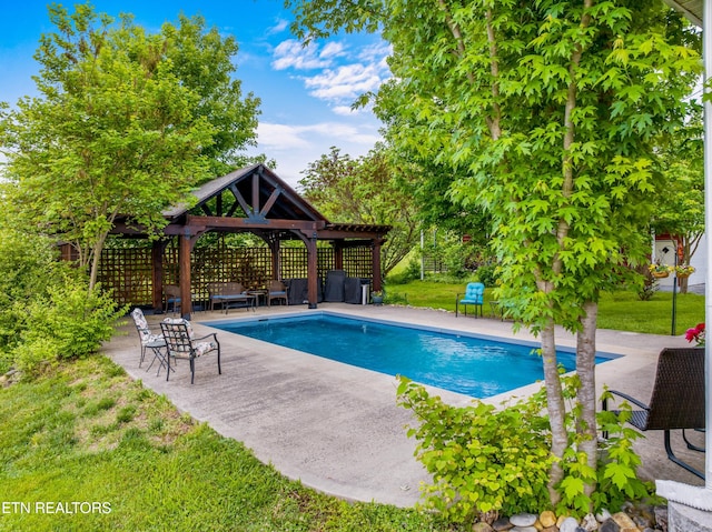 687 Burchfield Rd, Dandridge, TN 37725 - view of pool featuring a gazebo, a patio area, and a yard