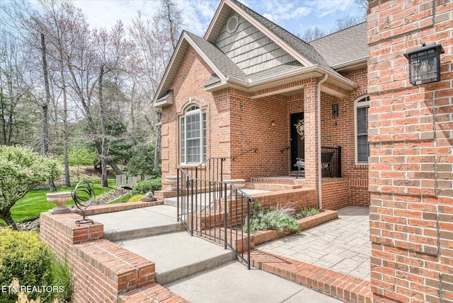 13 Holly Ct, Crossville, TN 38558 - property entrance with brick siding and a shingled roof