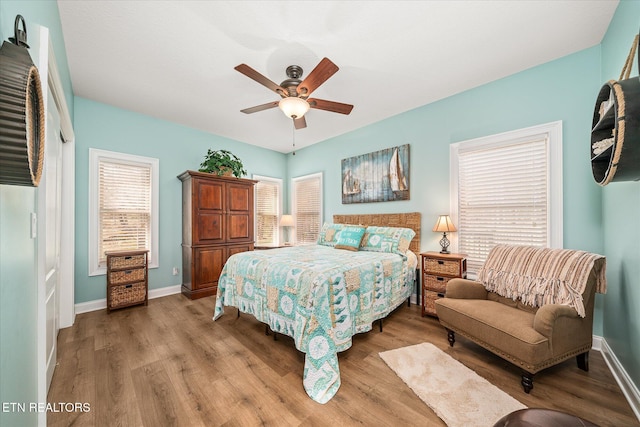 13 Holly Ct, Crossville, TN 38558 - bedroom featuring light wood-type flooring, baseboards, and ceiling fan