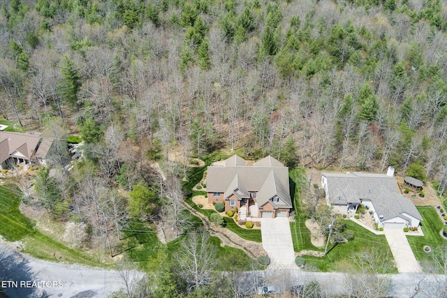 13 Holly Ct, Crossville, TN 38558 - view from above of property with a heavily wooded area
