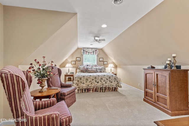 704 Blue Dun Ct, Pigeon Forge, TN 37863 - bedroom featuring carpet flooring, lofted ceiling, and baseboards