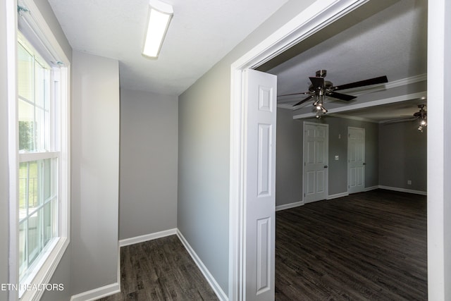2208 Sanderson Rd, Knoxville, TN 37921 - hall featuring crown molding, baseboards, and wood finished floors