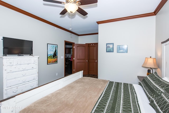 229 Bishops Cap Cir Unit 106, Townsend, TN 37882 - bedroom featuring ornamental molding and ceiling fan