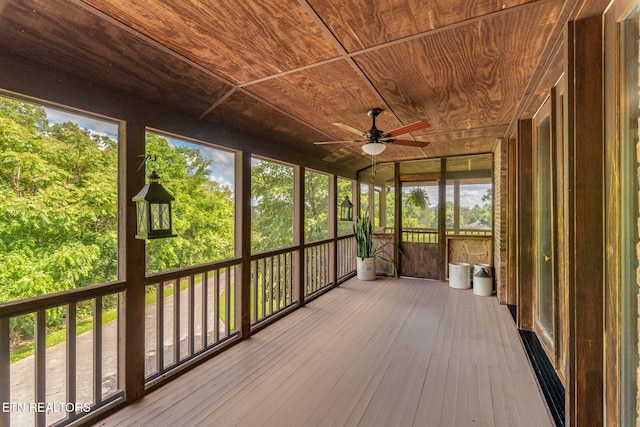 6605 Lammie Branch Ln, Knoxville, TN 37938 - unfurnished sunroom featuring ceiling fan