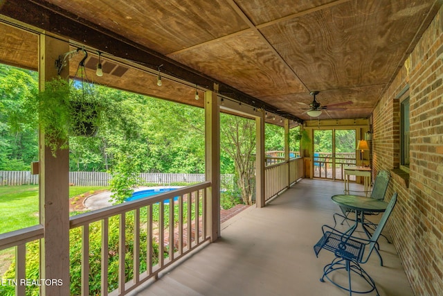 6605 Lammie Branch Ln, Knoxville, TN 37938 - view of patio featuring ceiling fan