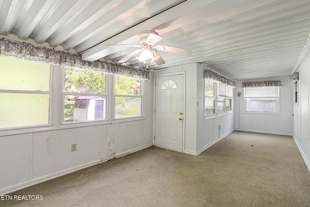 view of unfurnished sunroom