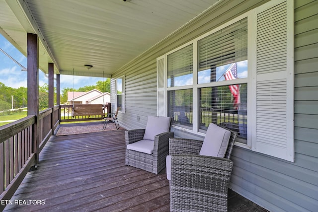 838 Buffalo Trl, Clarkrange, TN 38553 - wooden terrace featuring covered porch