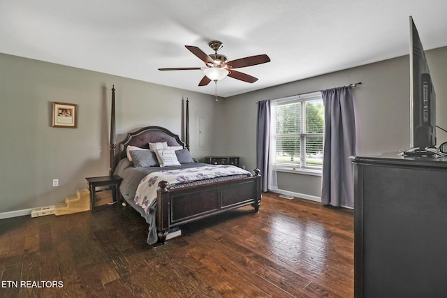 838 Buffalo Trl, Clarkrange, TN 38553 - bedroom with wood finished floors, a ceiling fan, and baseboards