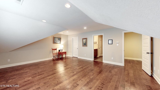 471 Roseland Ln, Lenoir City, TN 37772 - bonus room featuring dark wood-style flooring, recessed lighting, baseboards, and vaulted ceiling