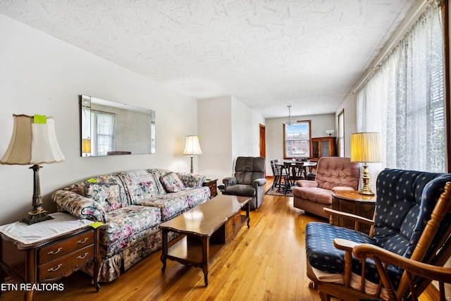 3606 Sevier Heights Rd, Knoxville, TN 37920 - living room with a textured ceiling and wood finished floors
