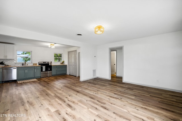3219 Sunset Ave, Knoxville, TN 37914 - unfurnished living room featuring wood finished floors, a sink, and baseboards