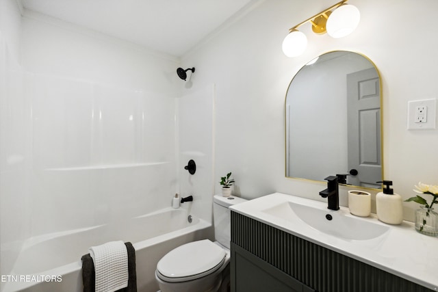 3219 Sunset Ave, Knoxville, TN 37914 - full bathroom with toilet, shower / tub combination, vanity, and crown molding