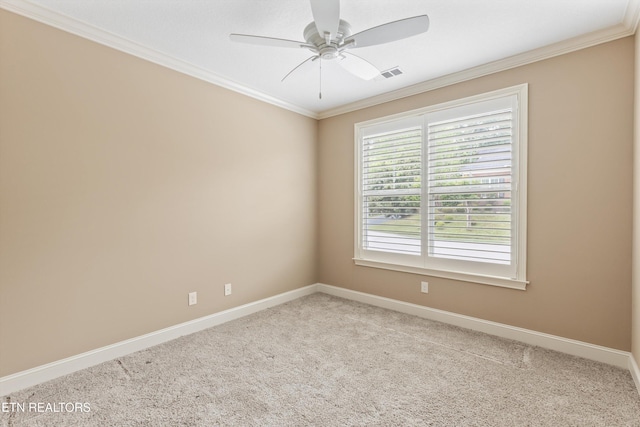 462 Chapel Grove Ln, Knoxville, TN 37934 - carpeted empty room with ornamental molding and ceiling fan