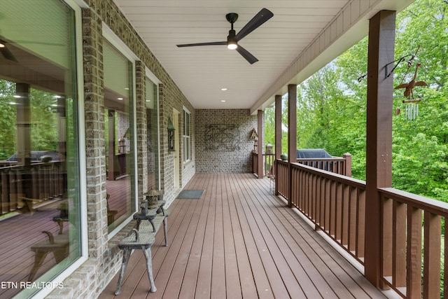 462 Chapel Grove Ln, Knoxville, TN 37934 - wooden deck with ceiling fan