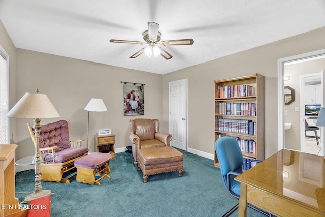 1182 Murrell Rd, Morristown, TN 37814 - carpeted office space featuring ceiling fan and baseboards