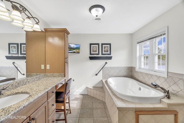 1182 Murrell Rd, Morristown, TN 37814 - bathroom featuring a bath, vanity, and tile patterned floors