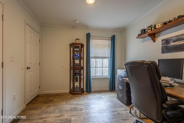 915 Yellow Breeches Rd, Cosby, TN 37722 - home office with wood finished floors, crown molding, and baseboards