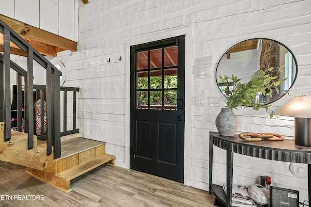 mudroom featuring wood finished floors