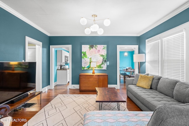 1735 NE Albert Ave, Knoxville, TN 37917 - living area with wood finished floors, crown molding, and baseboards