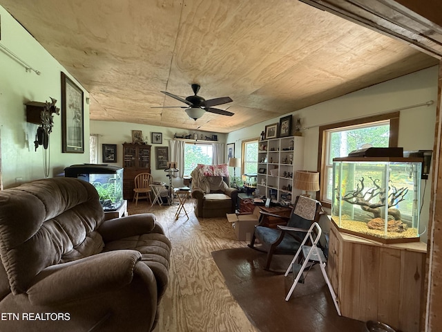 1040 Sturmhaben Way, Newport, TN 37821 - living area featuring wood finished floors, healthy amount of natural light, and ceiling fan