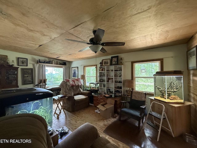1040 Sturmhaben Way, Newport, TN 37821 - living area featuring healthy amount of natural light, wood finished floors, and a ceiling fan