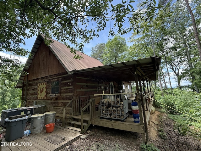 1040 Sturmhaben Way, Newport, TN 37821 - view of property exterior featuring metal roof and a deck