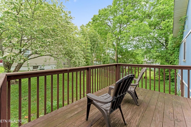 deck with a lawn