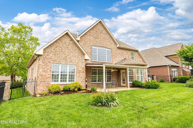 12618 Hunters Creek Ln, Knoxville, TN 37922 - rear view of property featuring brick siding and a patio area