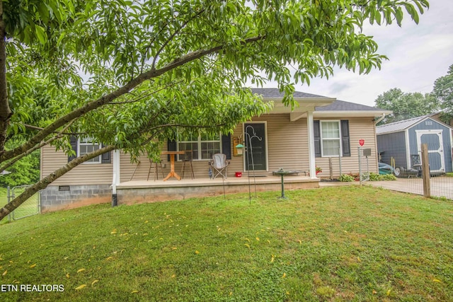 146 Prospect Rd, Maynardville, TN 37807 - view of front of home with a front yard, covered porch, and roof with shingles
