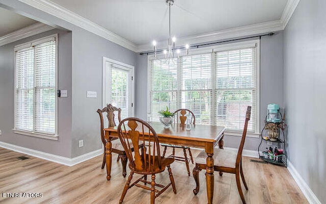 515 Oak Landing Ln Unit 4, Knoxville, TN 37934 - dining area featuring healthy amount of natural light, ornamental molding, light wood-style flooring, and baseboards