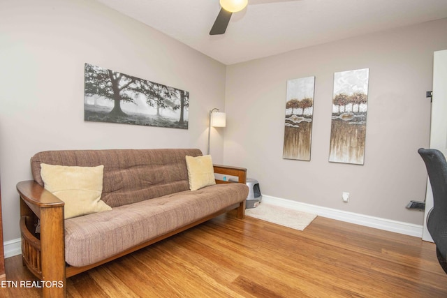 409 Celebration Rd, Knoxville, TN 37934 - living area with ceiling fan, baseboards, and wood finished floors