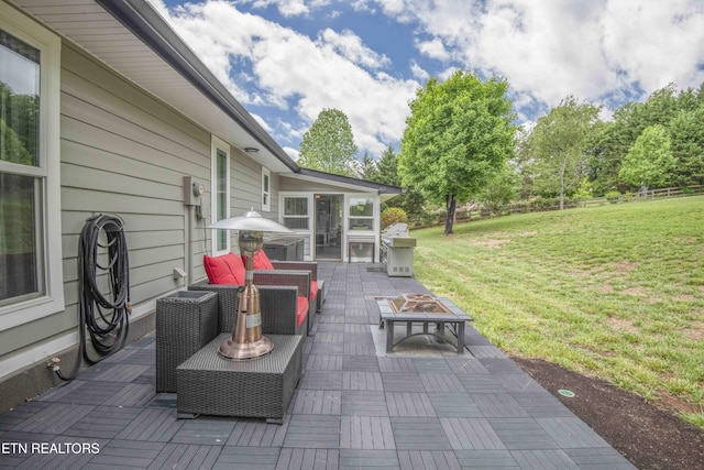 409 Celebration Rd, Knoxville, TN 37934 - view of patio / terrace featuring an outdoor living space with a fire pit