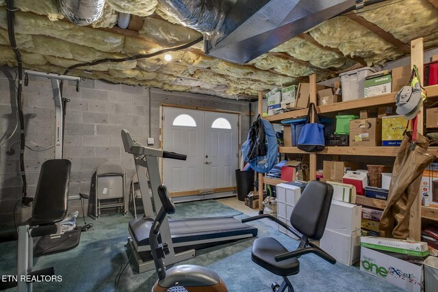 401 Shawnee Pl, Loudon, TN 37774 - exercise area with concrete block wall